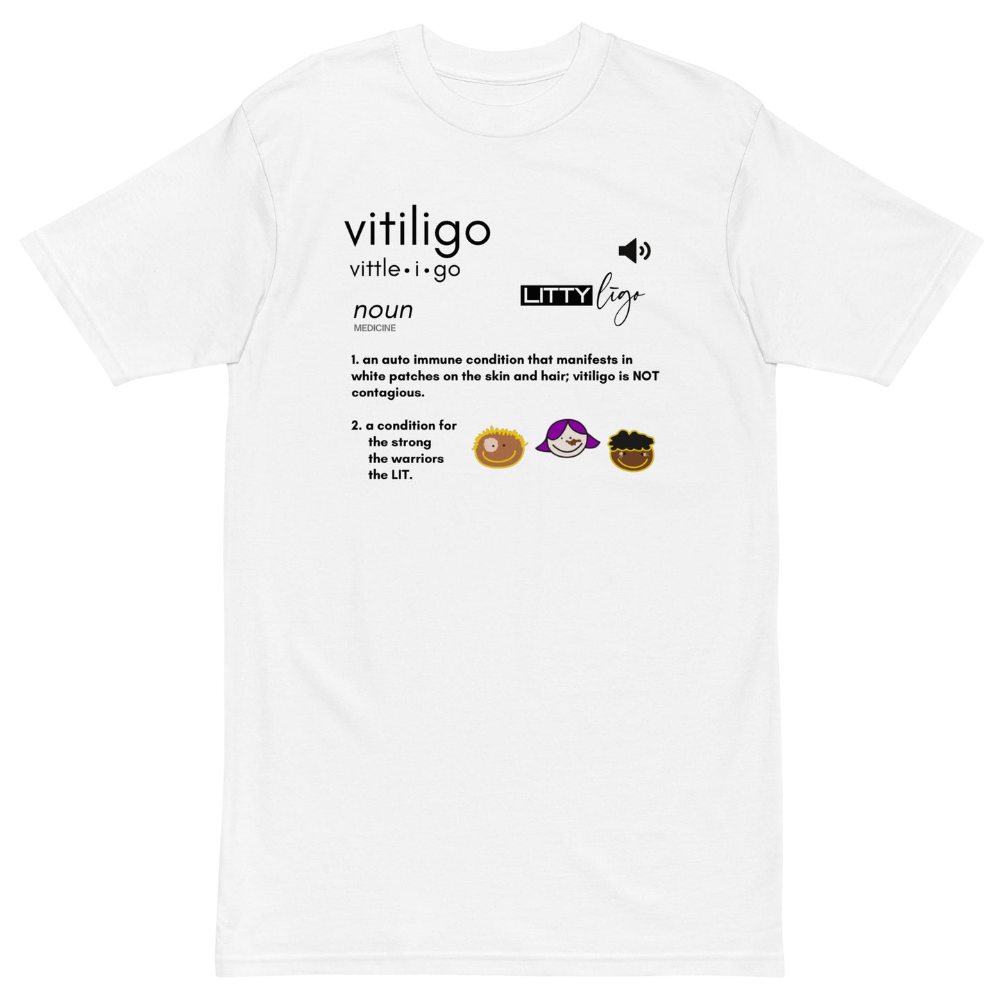 Vitiligo Definition Tee White