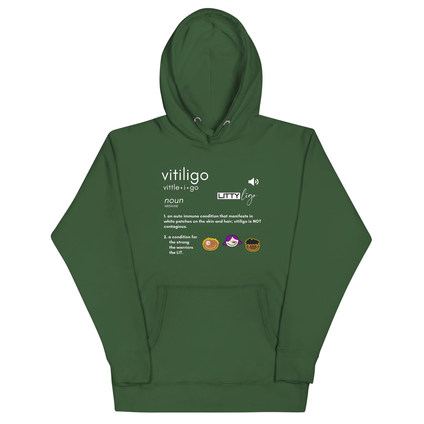 Vitiligo Definition Hoodie Colors
