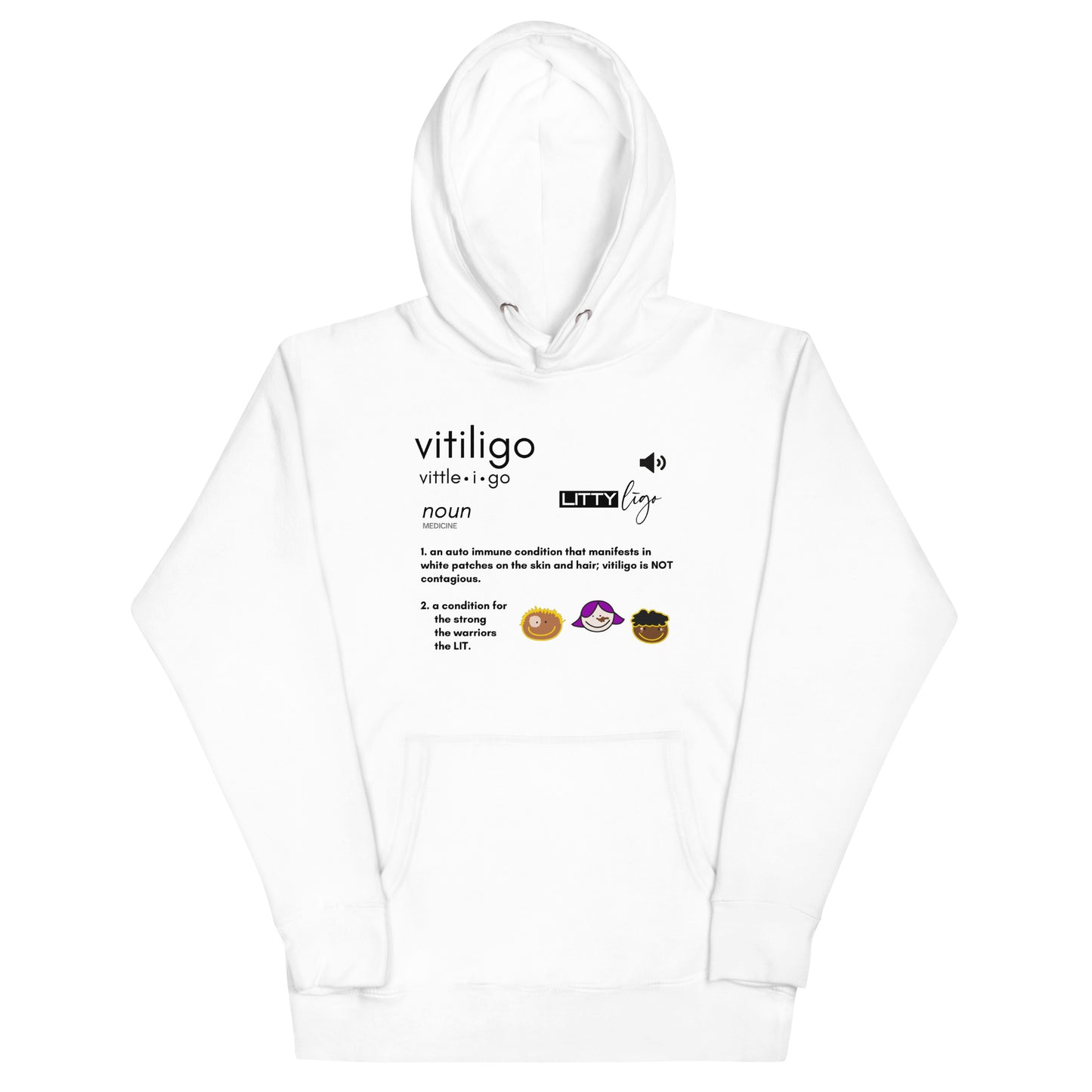 Vitiligo Definition Hoodie White