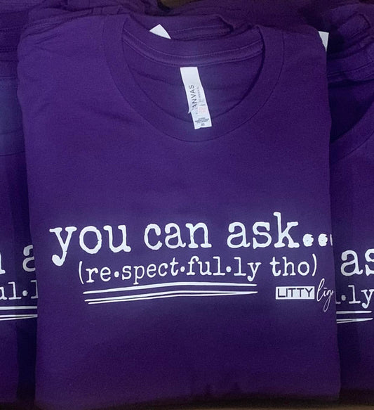 Limited Edition You Can Ask Purple Vitiligo Awareness Tee