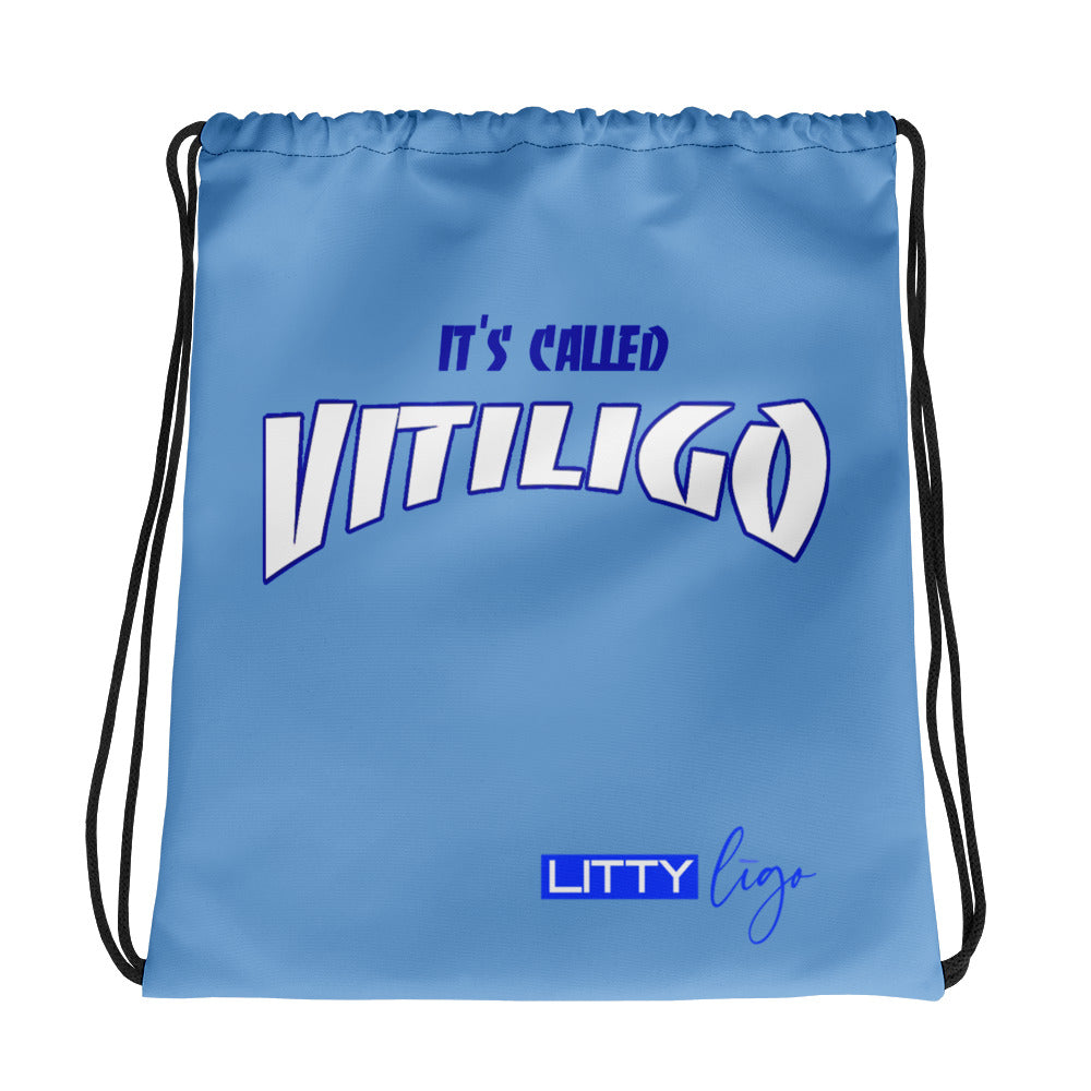 It's Called Vitiligo Sapphire Drawstring Bag