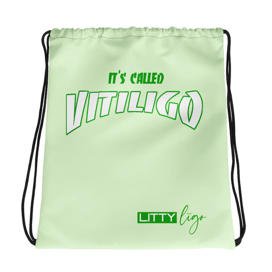 It's Called Vitiligo Peridot Drawstring Bag