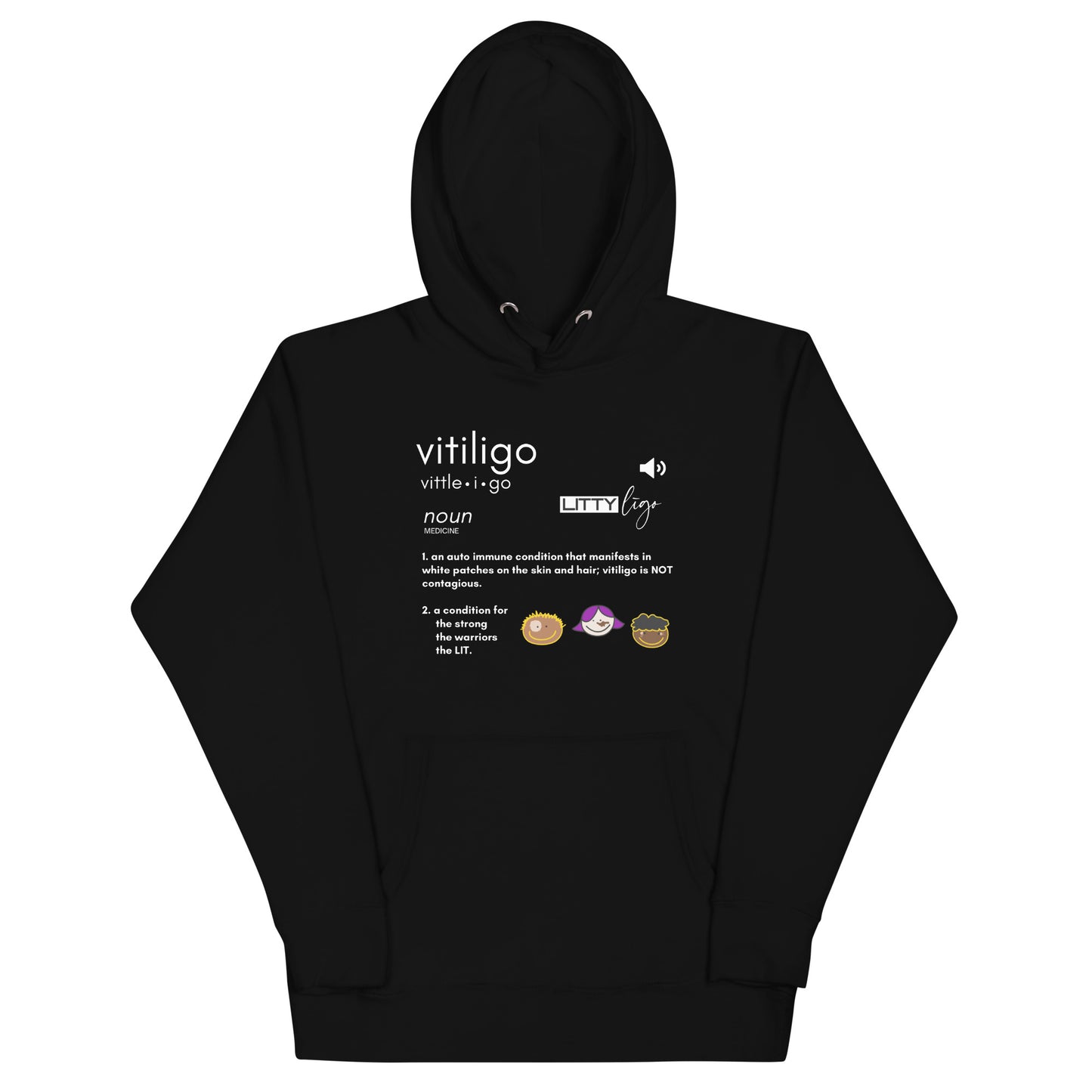 Vitiligo Definition Hoodie Colors